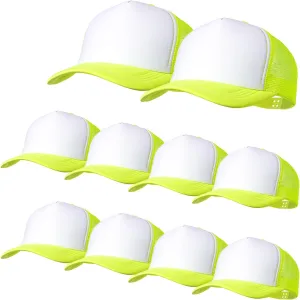 10 Pack of Blank Trucker Hat Bulk Mesh Cap Men and Women Baseball Cap DIY Graffiti Hot Stamping Duck Tongue Cap