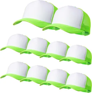 10 Pack of Blank Trucker Hat Bulk Mesh Cap Men and Women Baseball Cap DIY Graffiti Hot Stamping Duck Tongue Cap