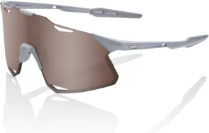 100% HYPERCRAFT Sport Performance Frameless Sunglasses (Matte Stone Grey - HiPER Crimson Silver Mirror Lens)
