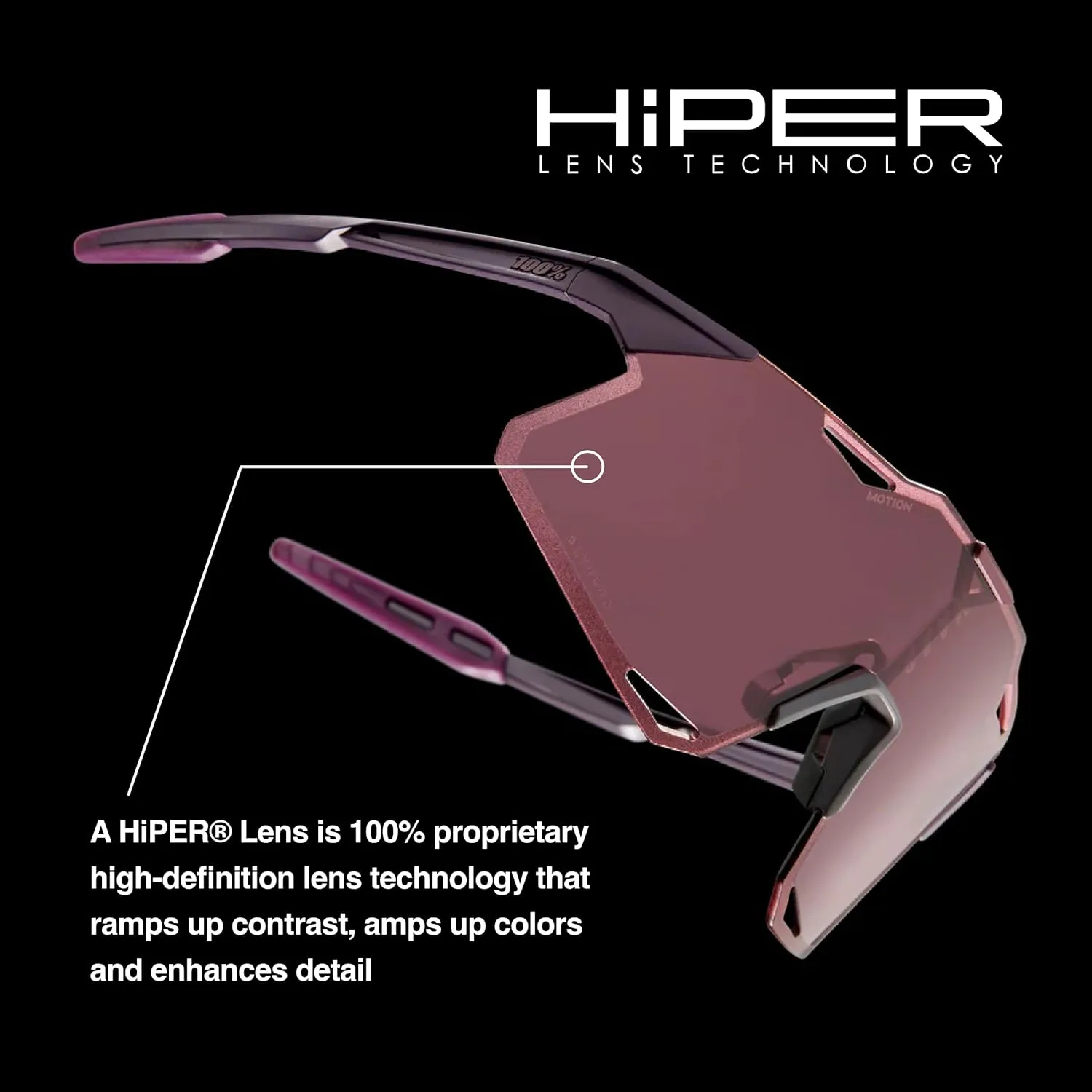100% HYPERCRAFT Sport Performance Frameless Sunglasses (Matte Stone Grey - HiPER Crimson Silver Mirror Lens)