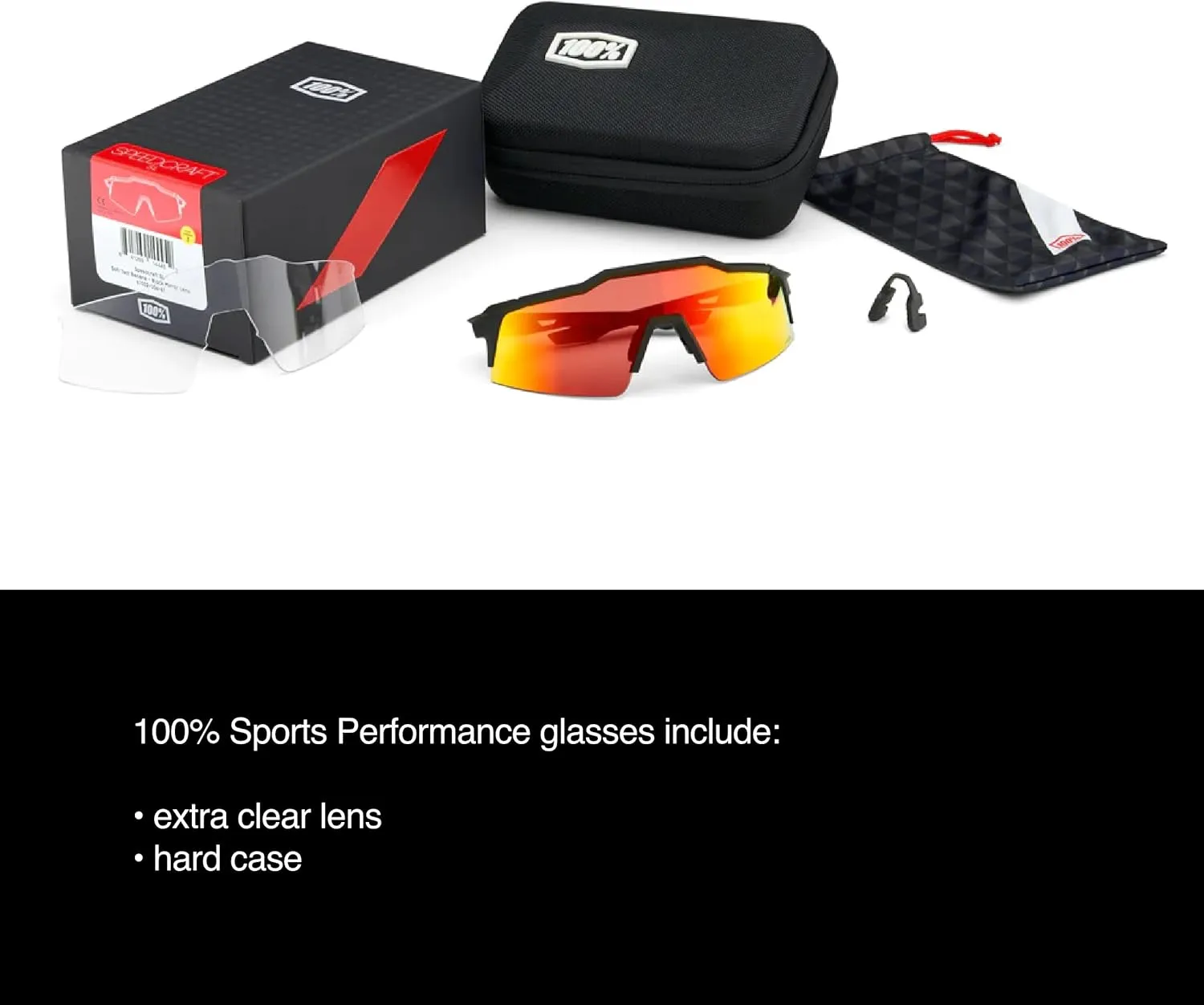 100% HYPERCRAFT Sport Performance Frameless Sunglasses (Matte Stone Grey - HiPER Crimson Silver Mirror Lens)