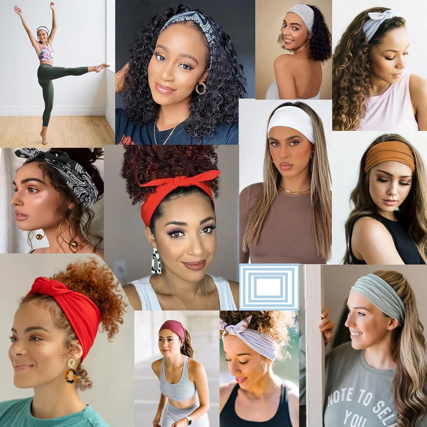 4-Piece Adjustable Knotted Headbands for Women - Elastic, Fashionable Sports & Workout Headbands