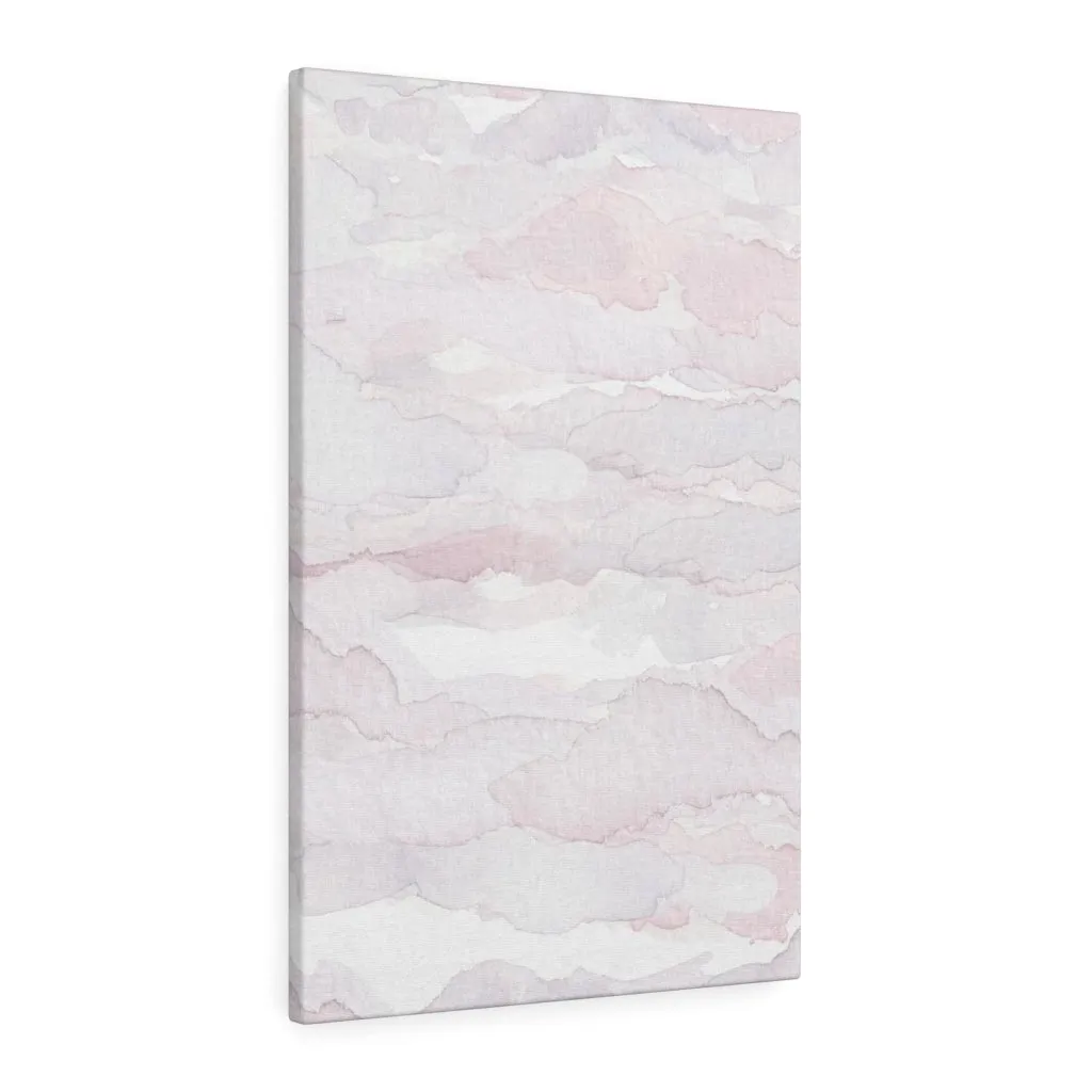 Abstract Canvas Art | White Pastel Pink Clouds