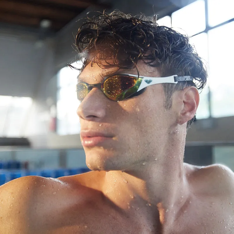 Arena - Cobra Edge Swipe Mirror Goggle - Gold/White/Black