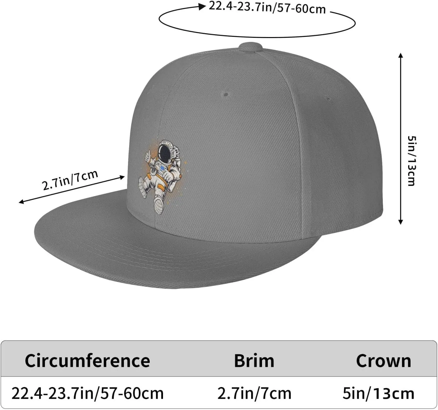 Astronauts Flying in Space Snapback Hats for Men Baseball Cap Trucker Hat Flat Brim Hats