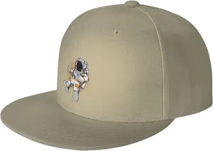 Astronauts Flying in Space Snapback Hats for Men Baseball Cap Trucker Hat Flat Brim Hats