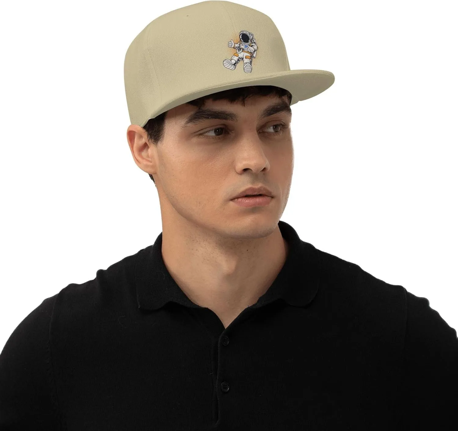Astronauts Flying in Space Snapback Hats for Men Baseball Cap Trucker Hat Flat Brim Hats