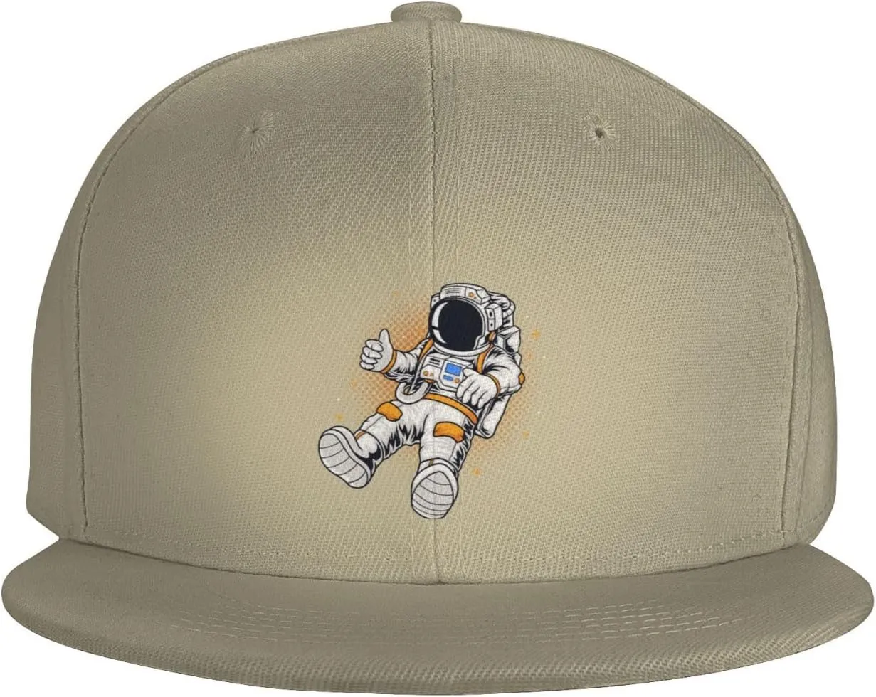 Astronauts Flying in Space Snapback Hats for Men Baseball Cap Trucker Hat Flat Brim Hats