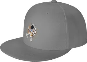 Astronauts Flying in Space Snapback Hats for Men Baseball Cap Trucker Hat Flat Brim Hats