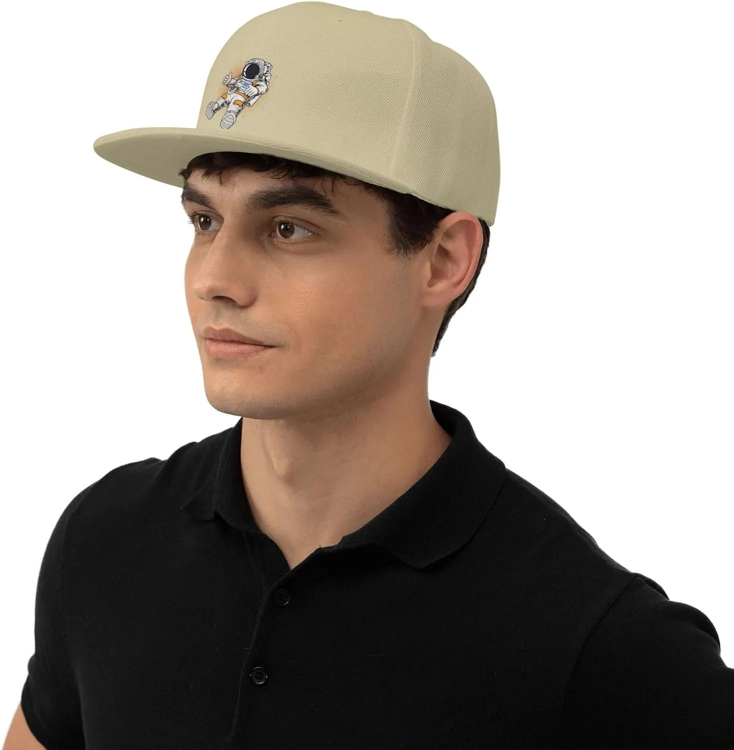 Astronauts Flying in Space Snapback Hats for Men Baseball Cap Trucker Hat Flat Brim Hats