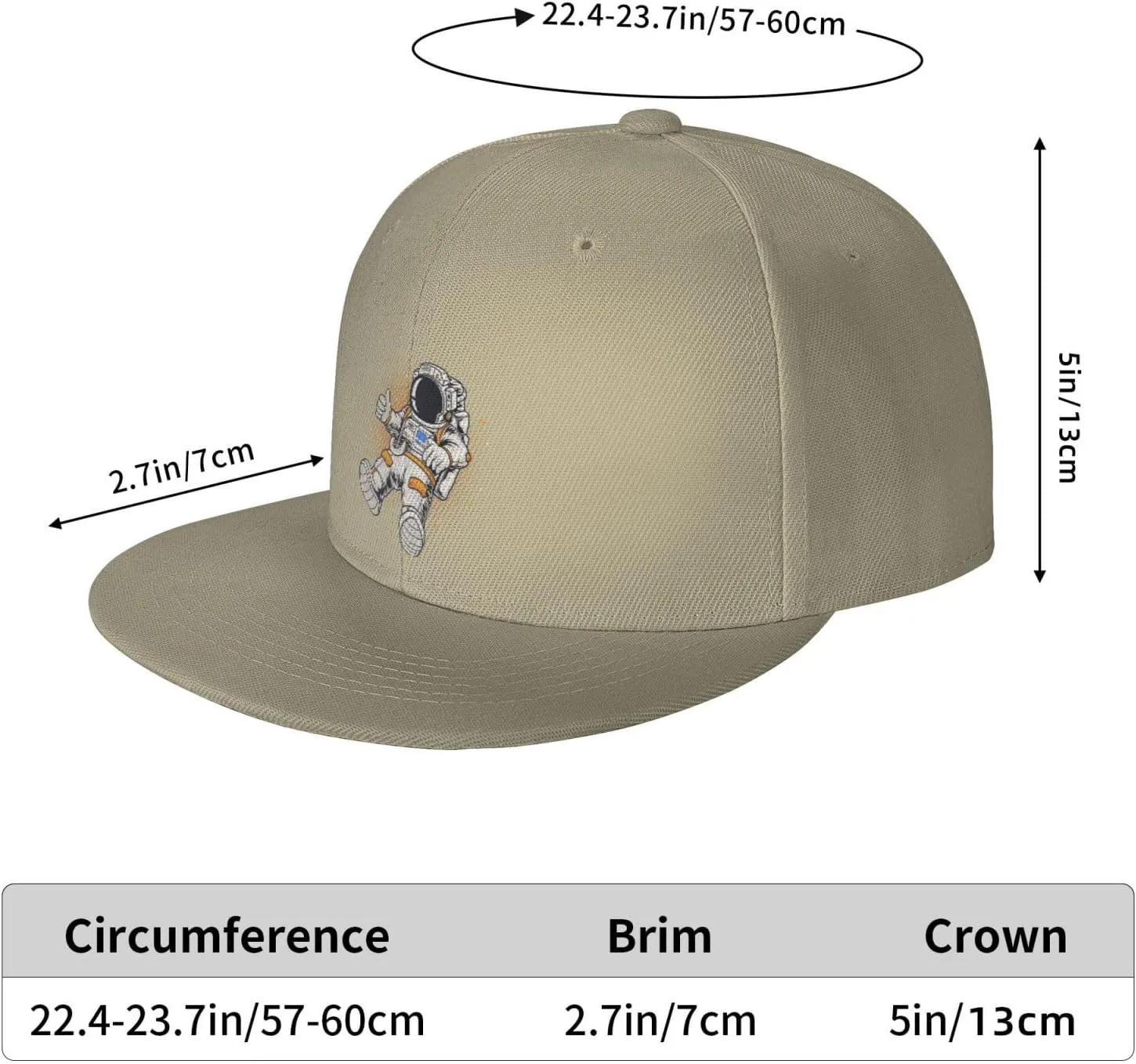 Astronauts Flying in Space Snapback Hats for Men Baseball Cap Trucker Hat Flat Brim Hats