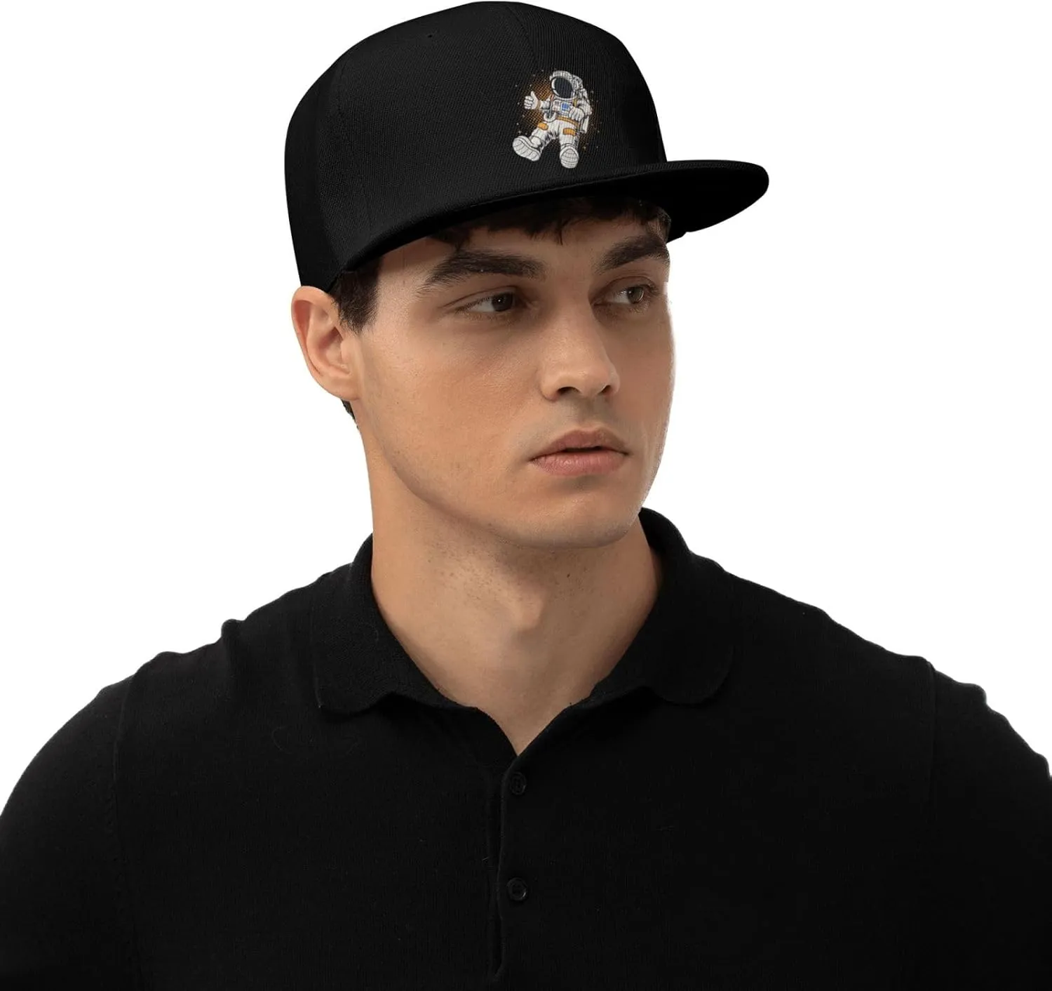 Astronauts Flying in Space Snapback Hats for Men Baseball Cap Trucker Hat Flat Brim Hats