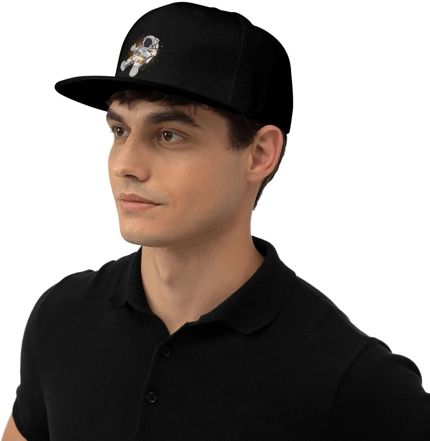 Astronauts Flying in Space Snapback Hats for Men Baseball Cap Trucker Hat Flat Brim Hats