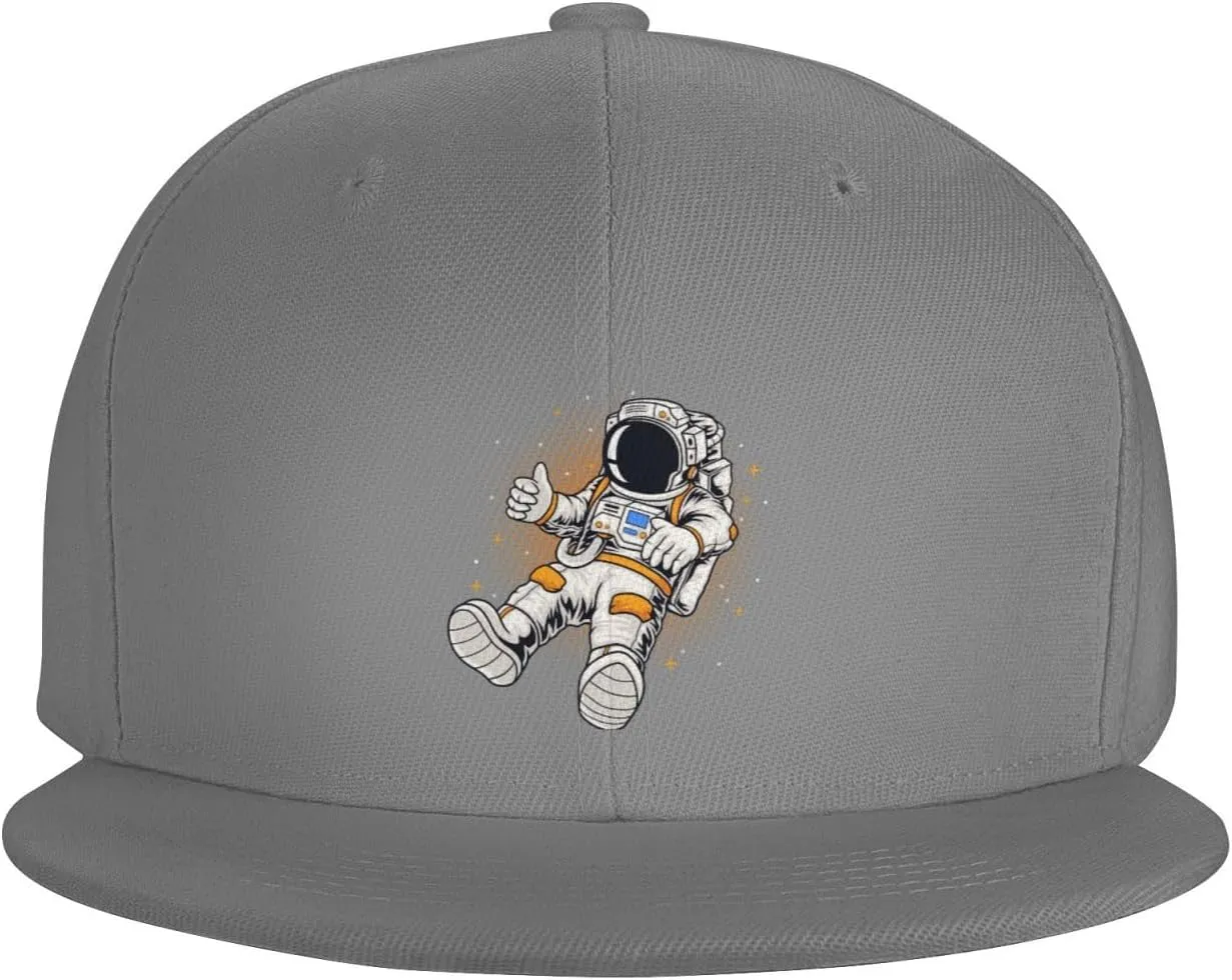 Astronauts Flying in Space Snapback Hats for Men Baseball Cap Trucker Hat Flat Brim Hats