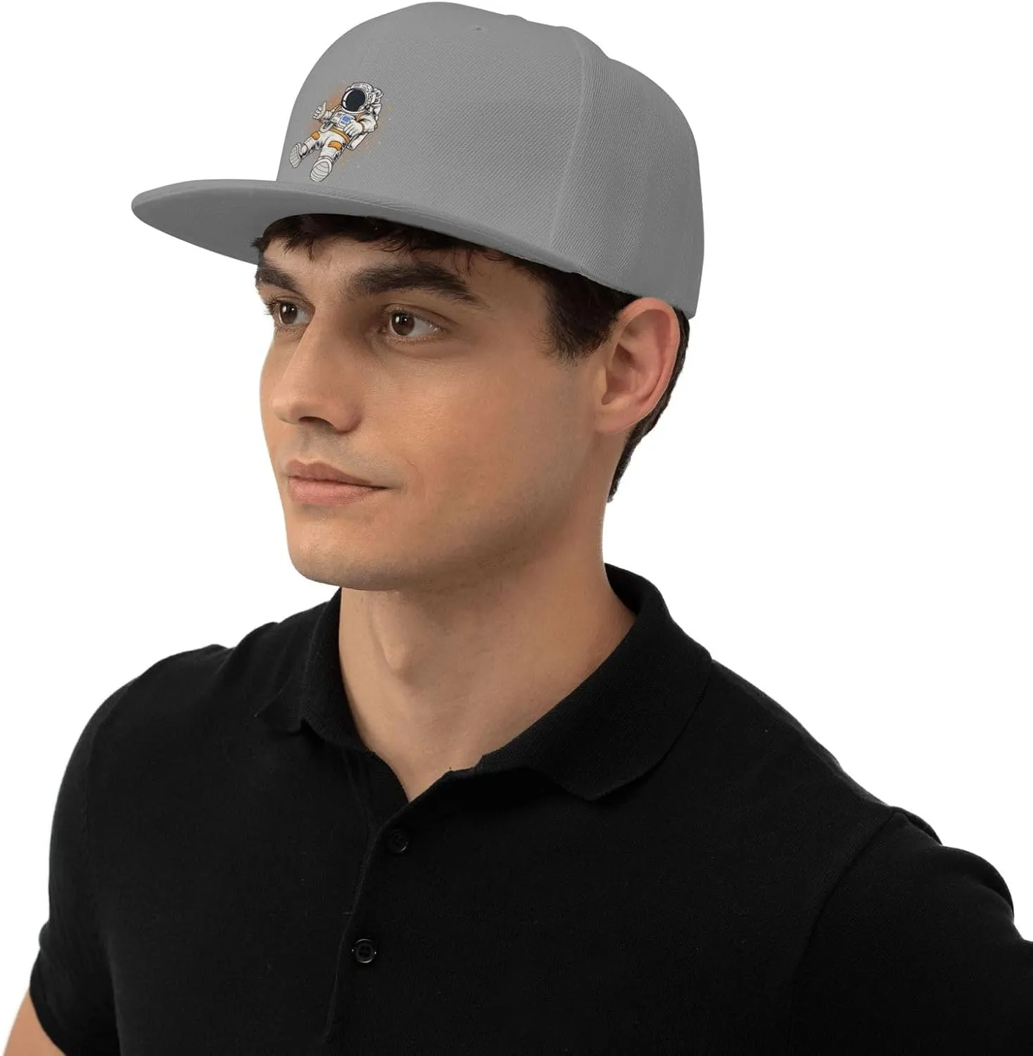 Astronauts Flying in Space Snapback Hats for Men Baseball Cap Trucker Hat Flat Brim Hats