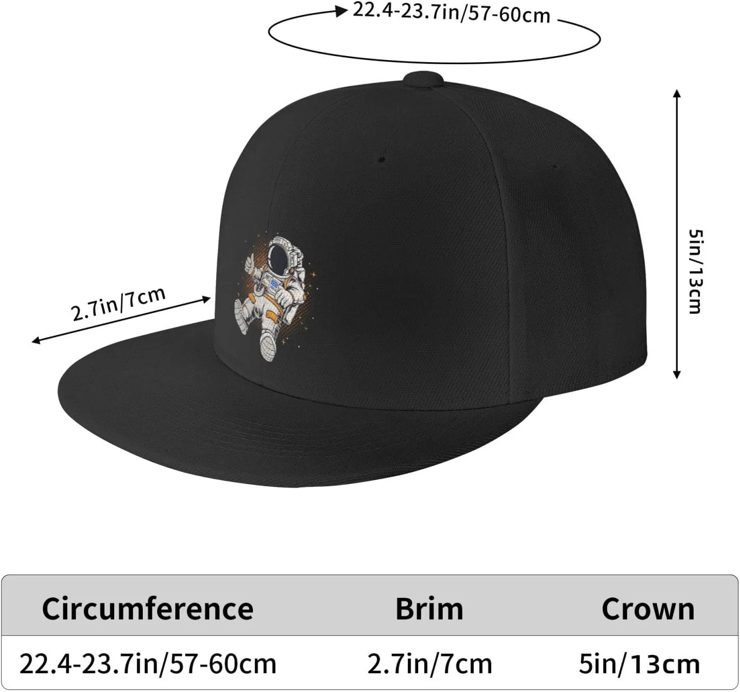 Astronauts Flying in Space Snapback Hats for Men Baseball Cap Trucker Hat Flat Brim Hats