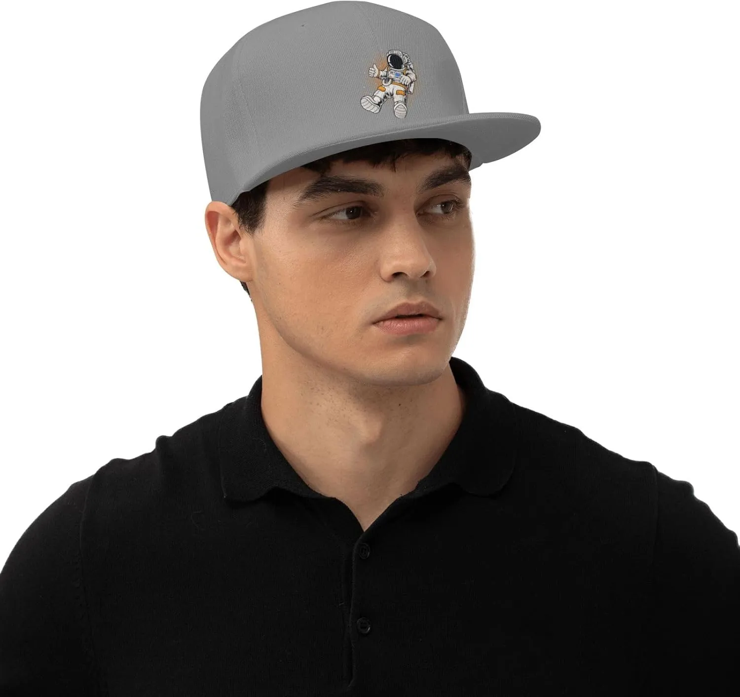 Astronauts Flying in Space Snapback Hats for Men Baseball Cap Trucker Hat Flat Brim Hats