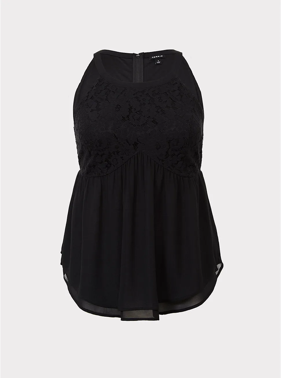 black lace peplum chiffon tank - 3x