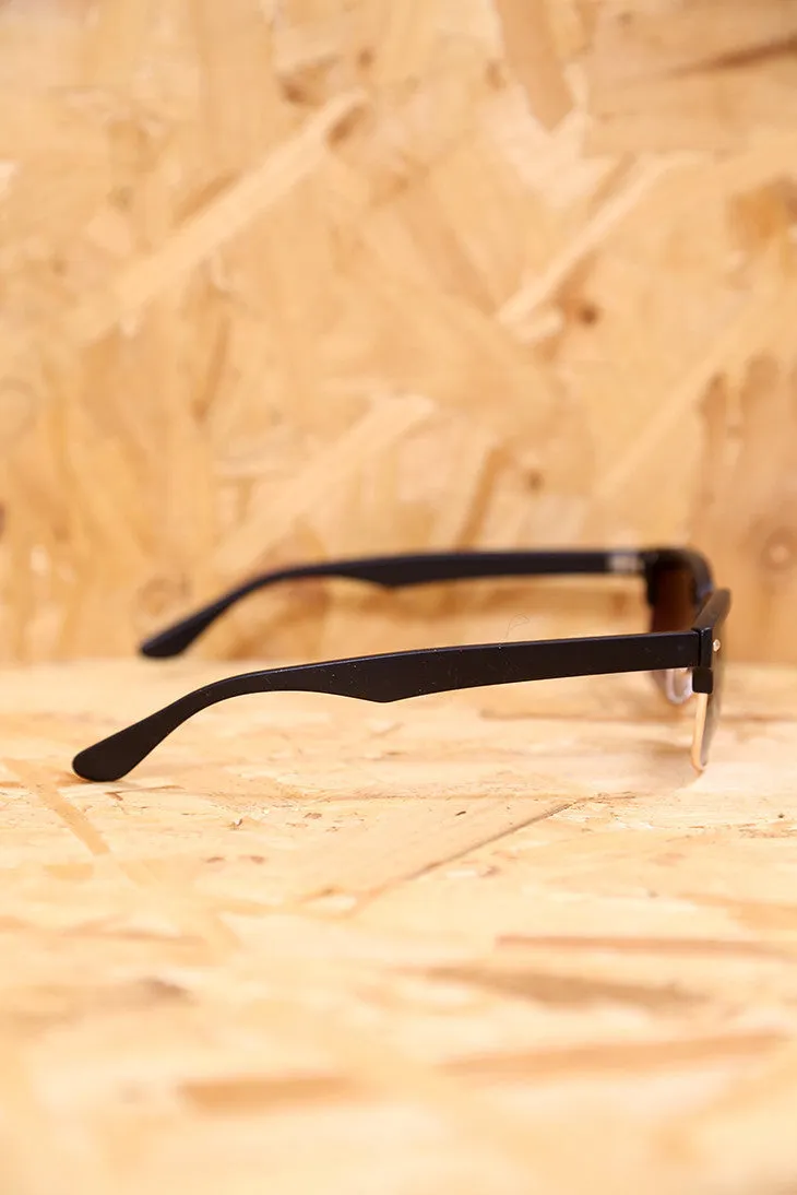 Black Rectangle Clubmaster Sunglasses