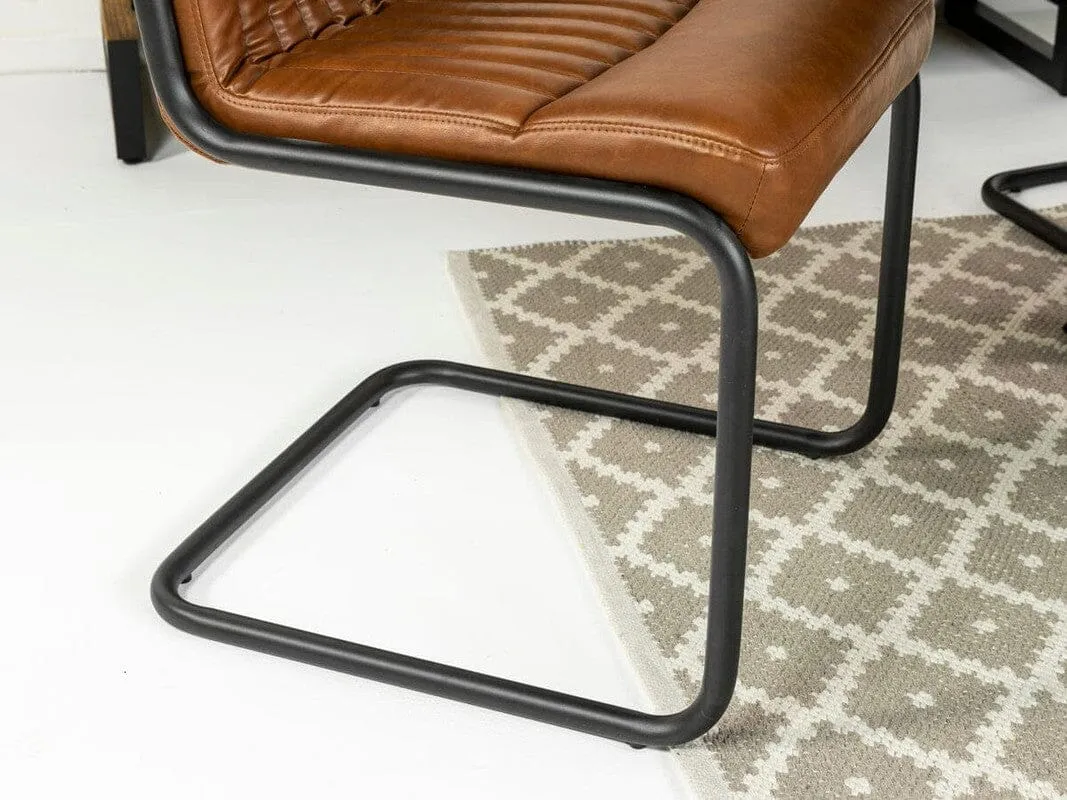 Brooklyn Large Extendable Cross Leg Dining Table (180cm - 240cm) & Auburn Brown Dining Chairs