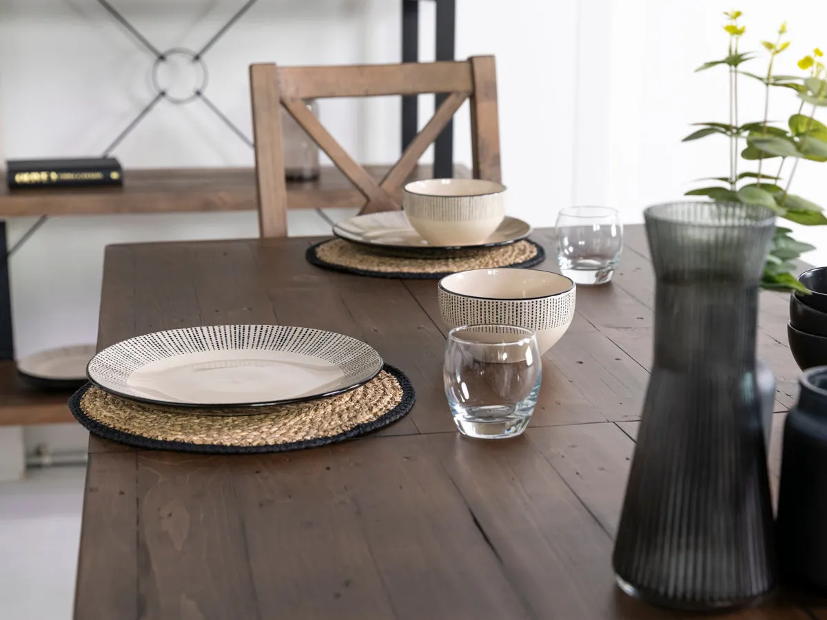 Brooklyn Large Extendable Cross Leg Dining Table (180cm - 240cm) & Auburn Brown Dining Chairs