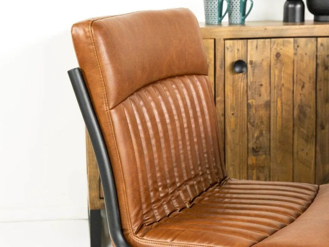Brooklyn Large Extendable Cross Leg Dining Table (180cm - 240cm) & Auburn Brown Dining Chairs
