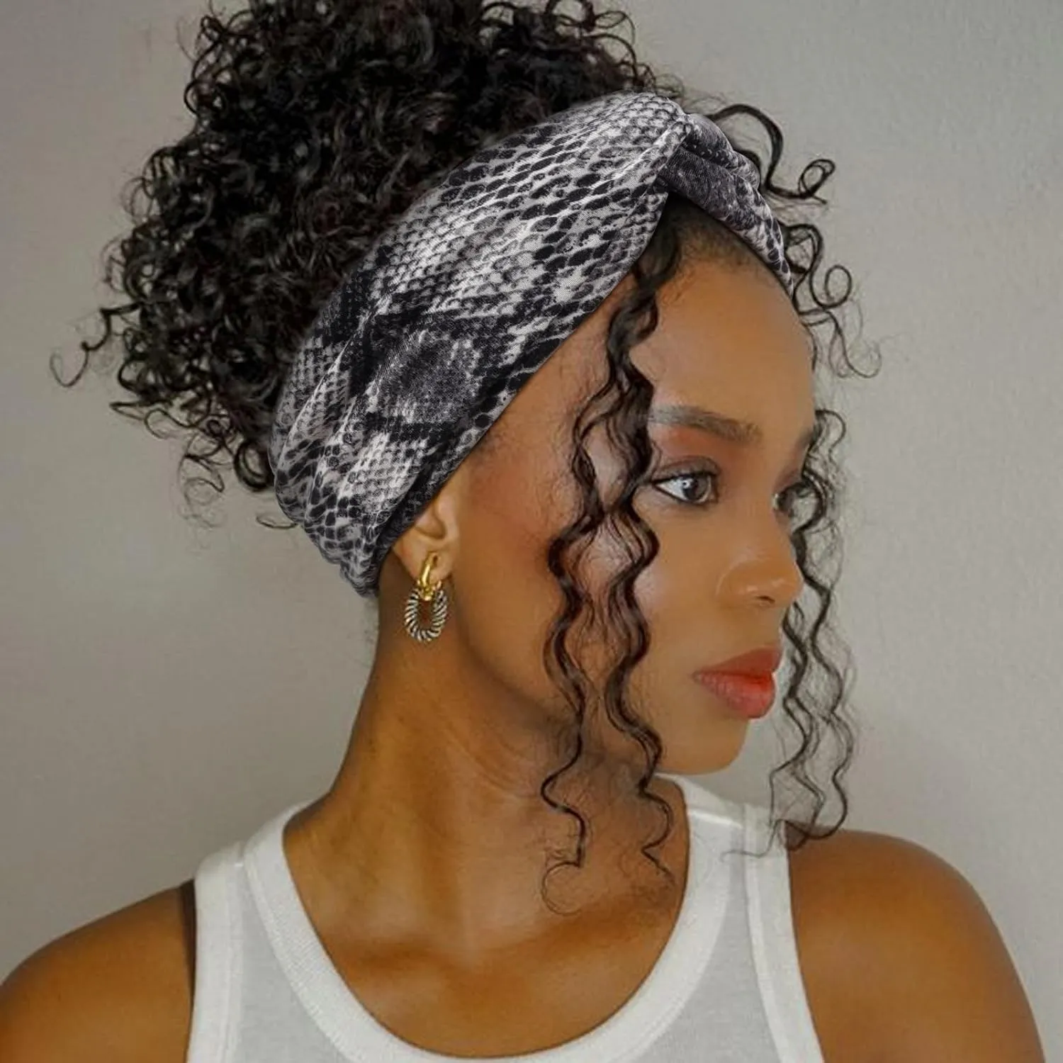 DRESHOW 6 Pack Boho Non-Slip Headbands for Women Girls Yoga Workout Running Knotted Turban Floral Printed Elastic Head Wrap