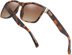 DUBERY Vintage Polarized Sunglasses for Men Women Retro Square Sun Glasses D518