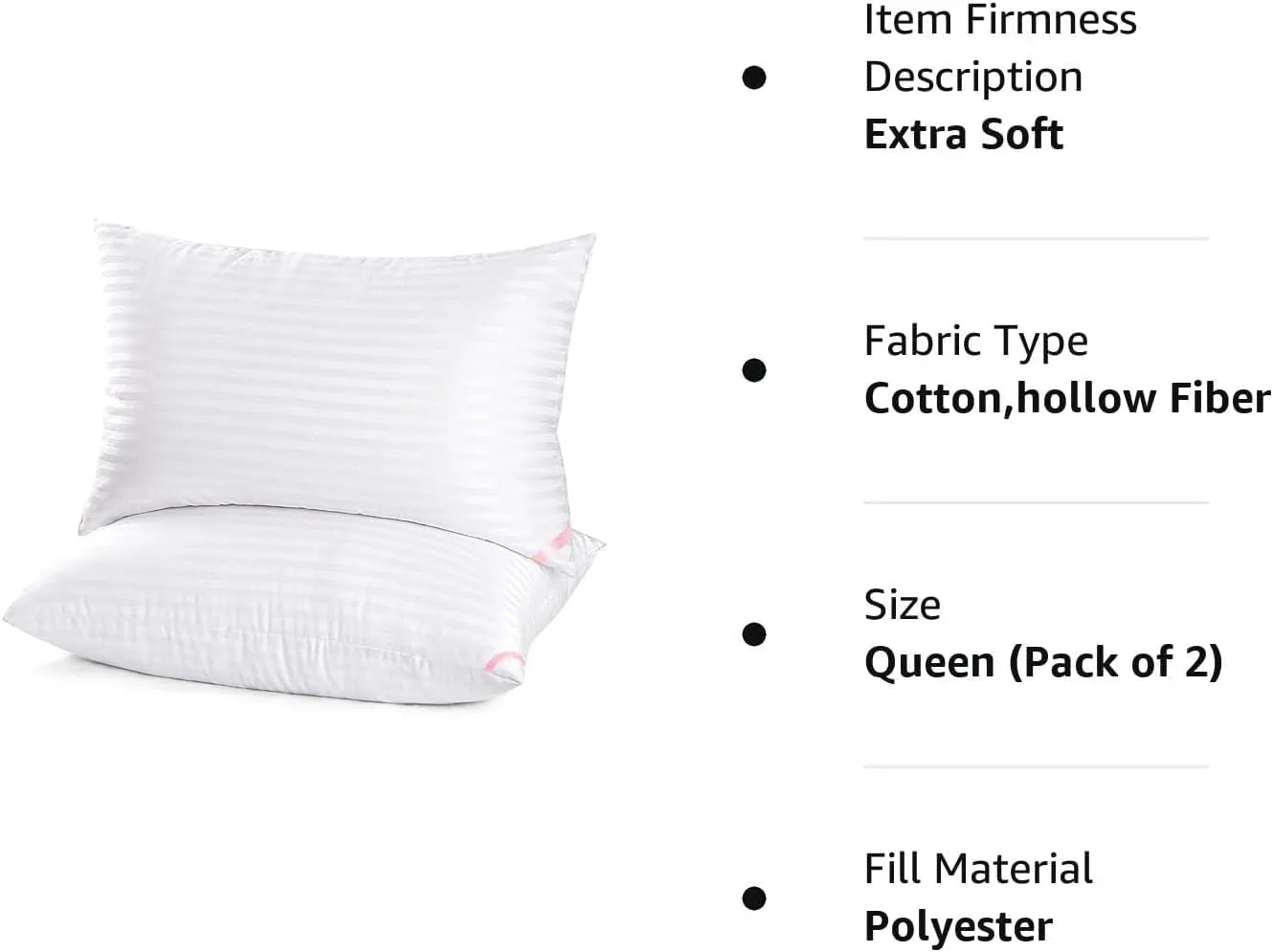 EIUE Hotel Collection Bed Pillows for Sleeping 2 Pack Queen SizePillows for Side and Back Sleepers,Super Soft Down Alternative Microfiber Filled Pillows,20 x 30 Inches