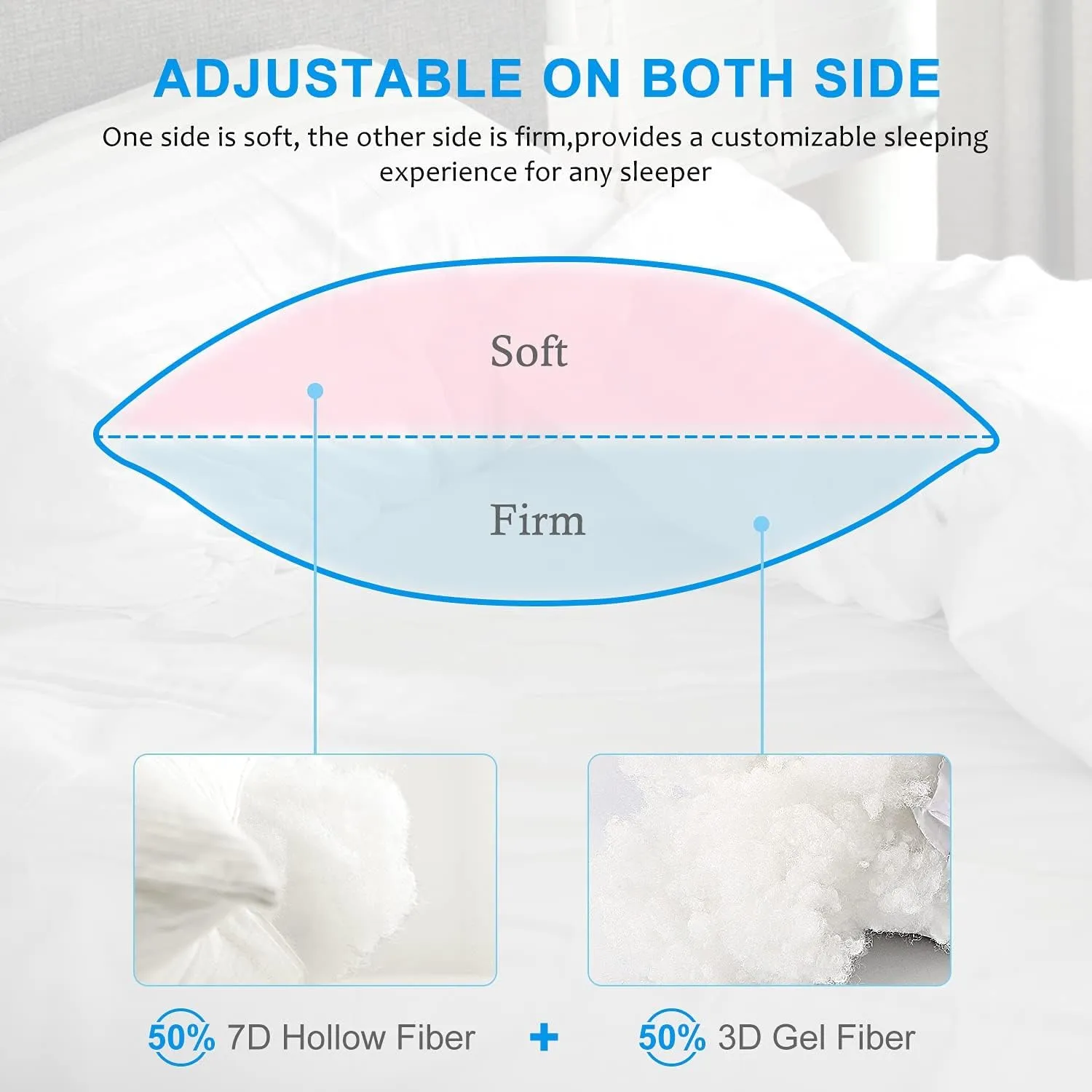 EIUE Hotel Collection Bed Pillows for Sleeping 2 Pack Queen SizePillows for Side and Back Sleepers,Super Soft Down Alternative Microfiber Filled Pillows,20 x 30 Inches
