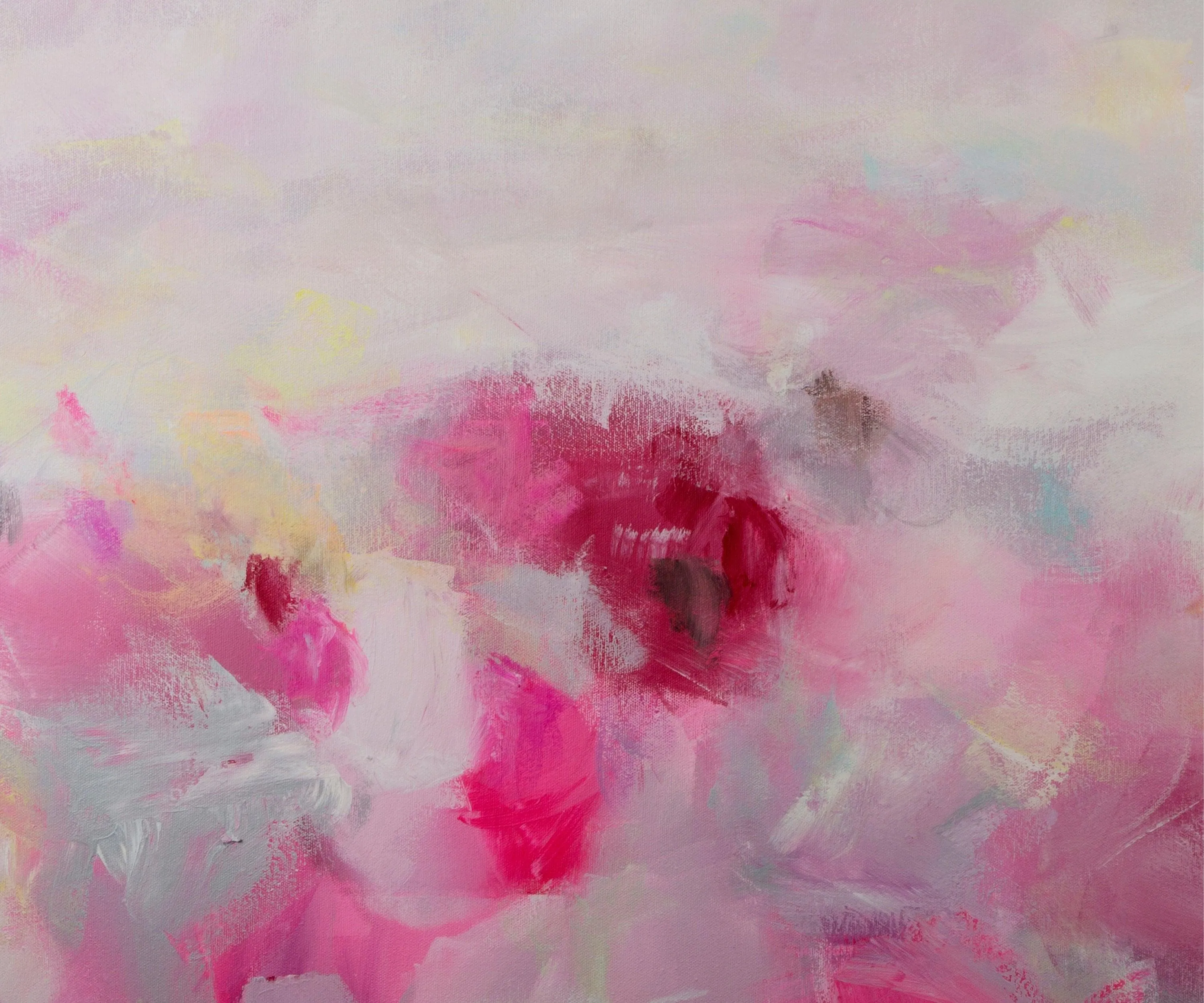 Extra large modern pink wall art, Landscape print, large abstract painting print, pink and yellow painting, acrylic abstract painting