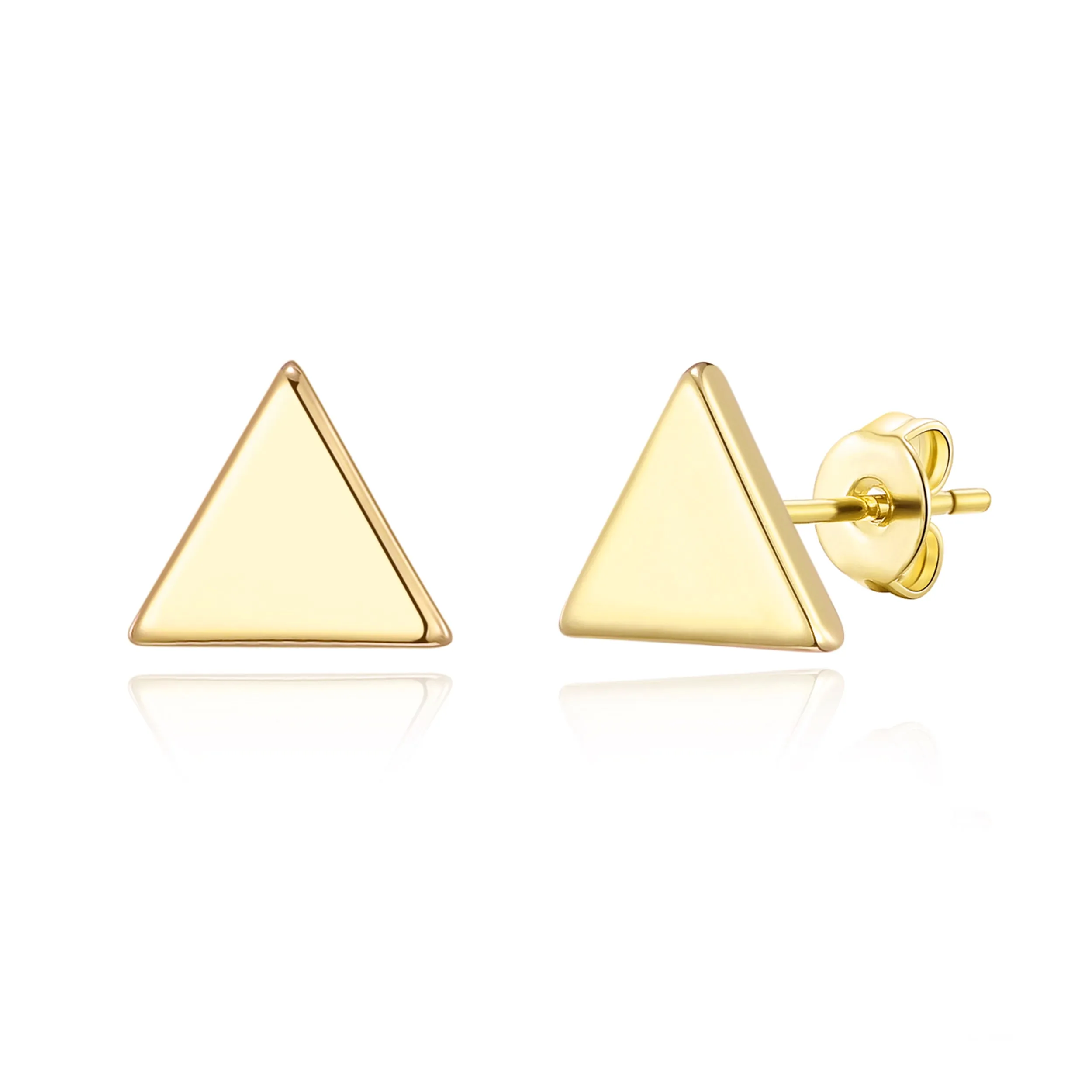 Gold Plated Triangle Stud Earrings