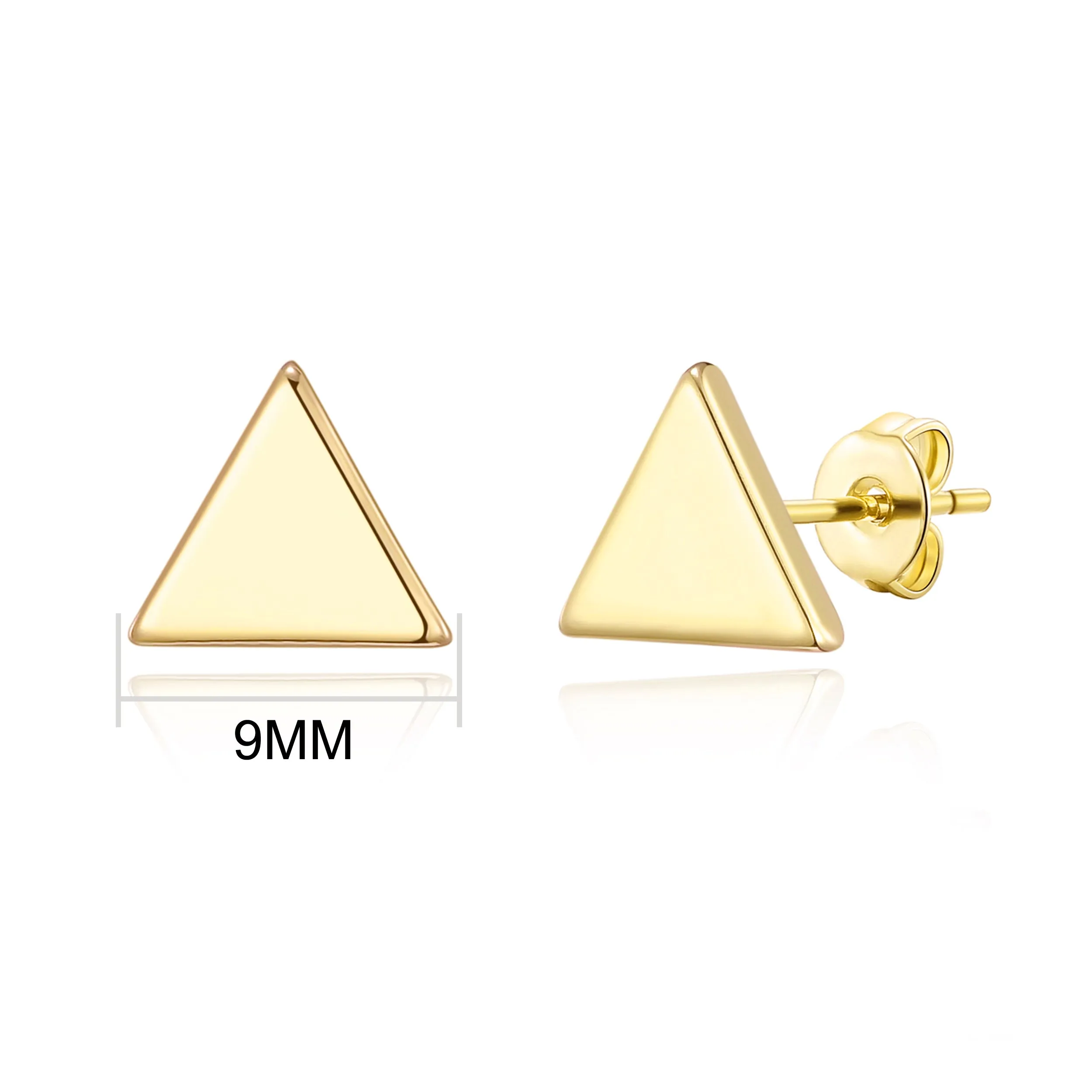 Gold Plated Triangle Stud Earrings