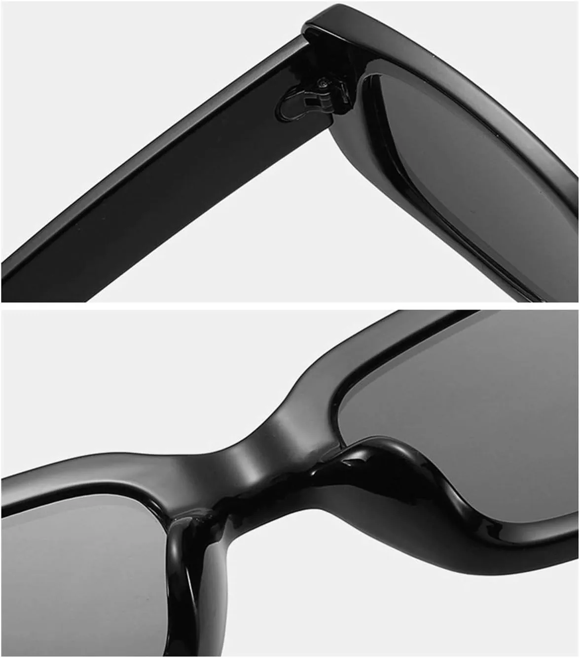 IKANOO Retro Rectangle Sunglasses for Women Men Small Square Frame Trendy Y2K 90s Black Sunglasses