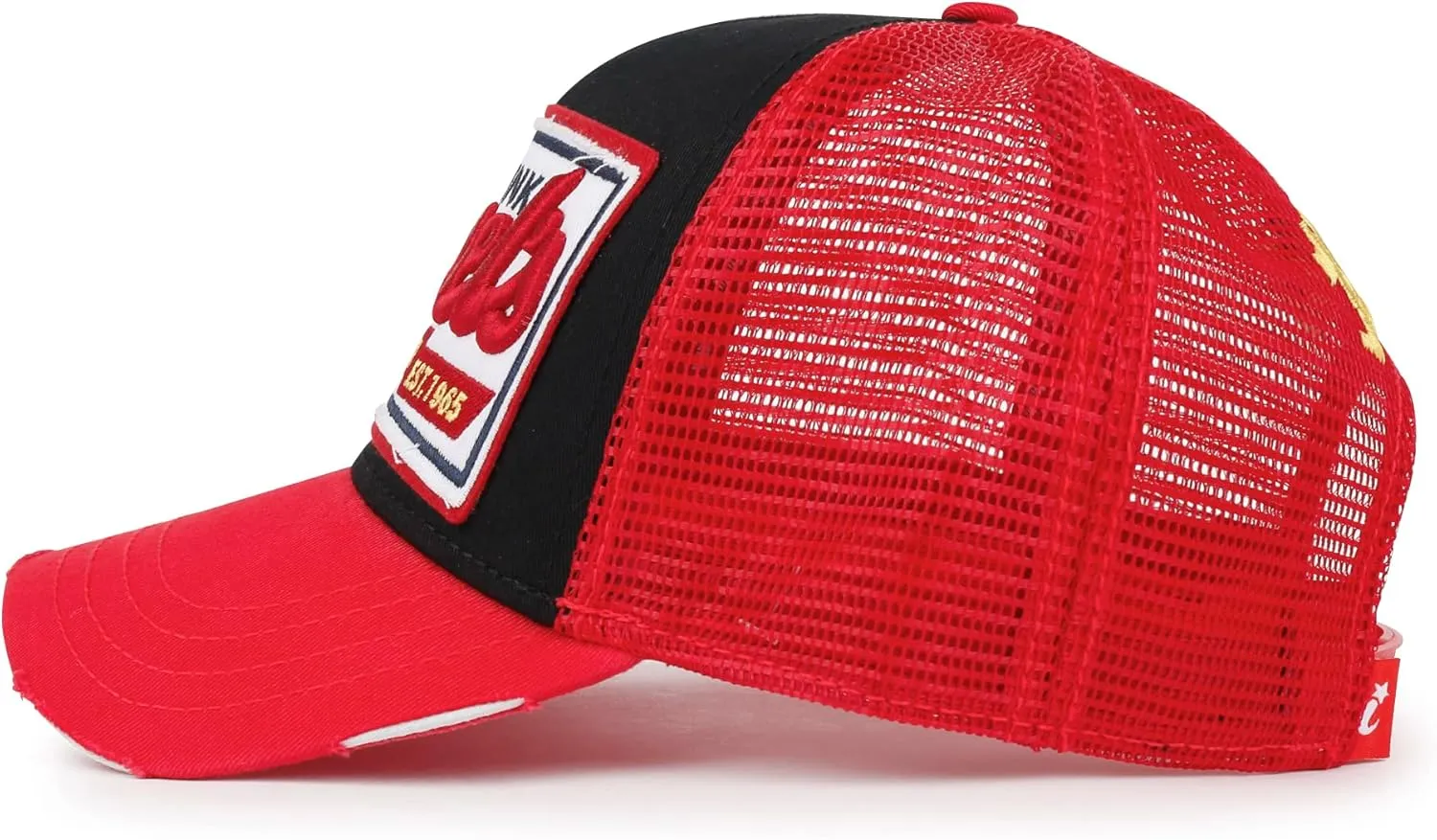 ililily Premium Howels Embroidery Vintage Baseball Cap Distressed Trucker Hat