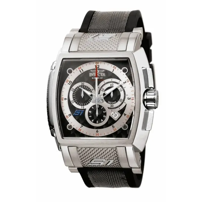 Invicta Men's S1 Rally Chronograph Black Polyurethane Nylon Watch 1081