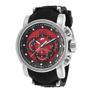 Invicta Men's S1 Rally Chronograph Red Dial Black Silicone Watch 19319