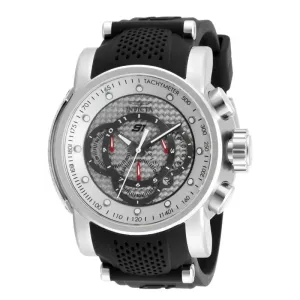 Invicta Men's S1 Rally Chronograph Stainless Steel Black Silicone Watch 19318