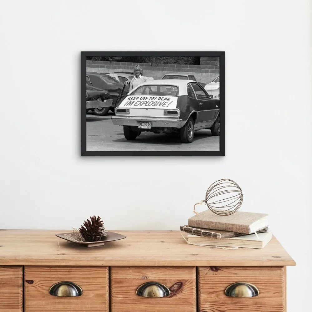 Keep Off My Rear I'M Explosive Black & White Vintage Wall Art PRINTABLE WALL ART, Vintage Women Print, Funny Vintage Photography, Vintage Car
