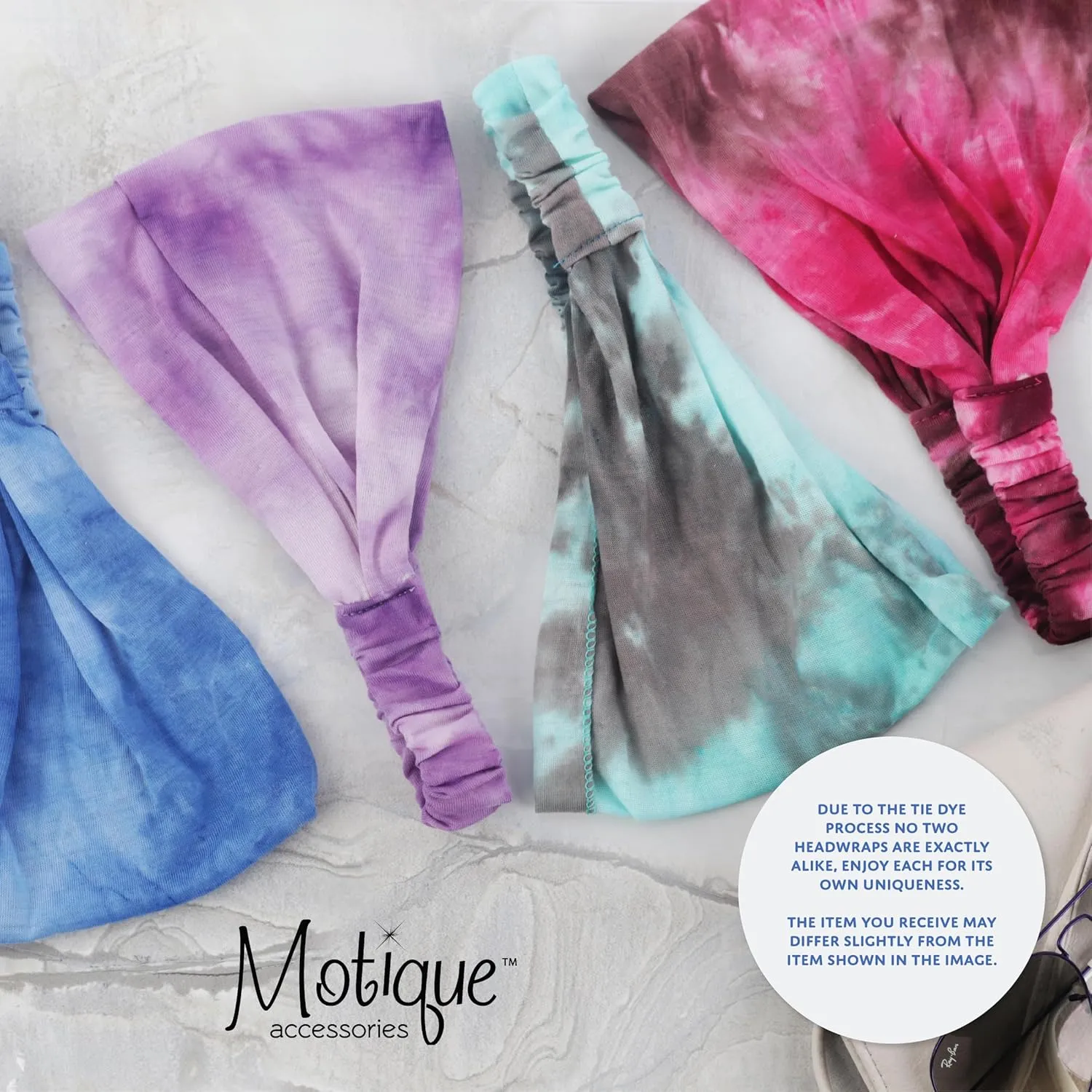 Motique Accessories Brown Soft Headwrap Tye Dye Boho Wide Headband Yoga