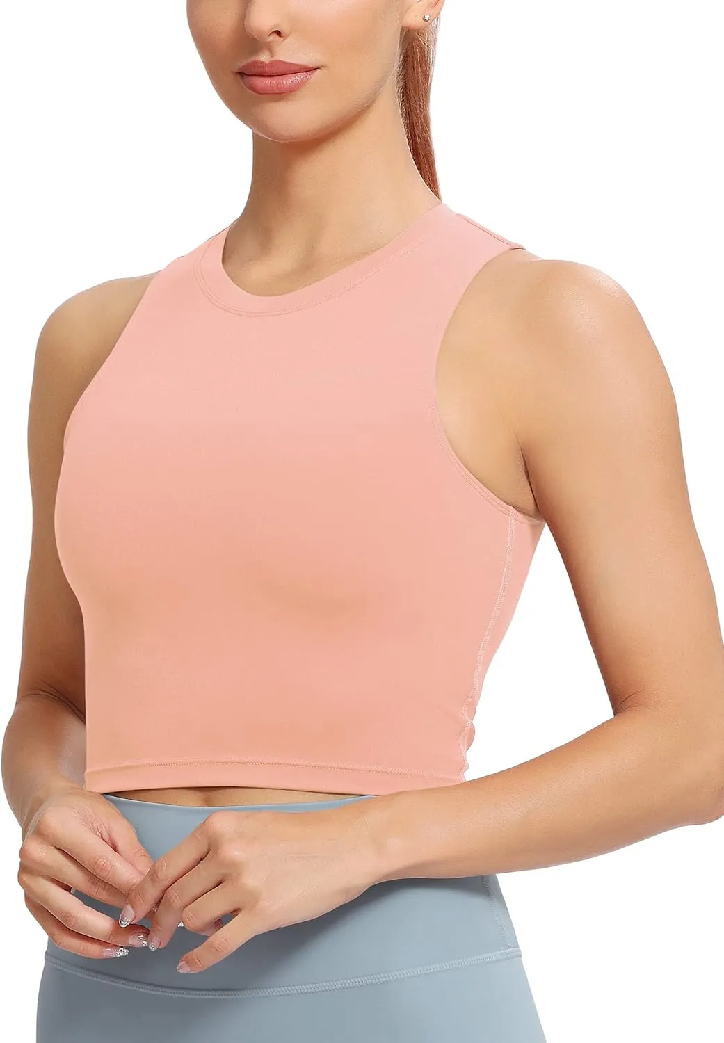 Natural Feelings Nudi Sports Bras for Women Removable Padded Yoga Tank Tops Sleeveless Fitness Workout Crop Tops