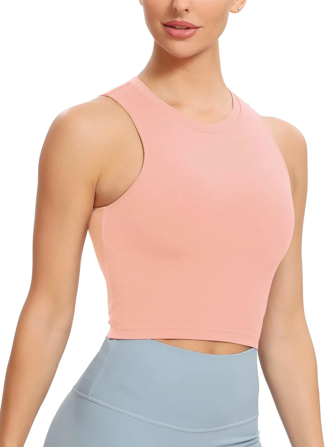 Natural Feelings Nudi Sports Bras for Women Removable Padded Yoga Tank Tops Sleeveless Fitness Workout Crop Tops
