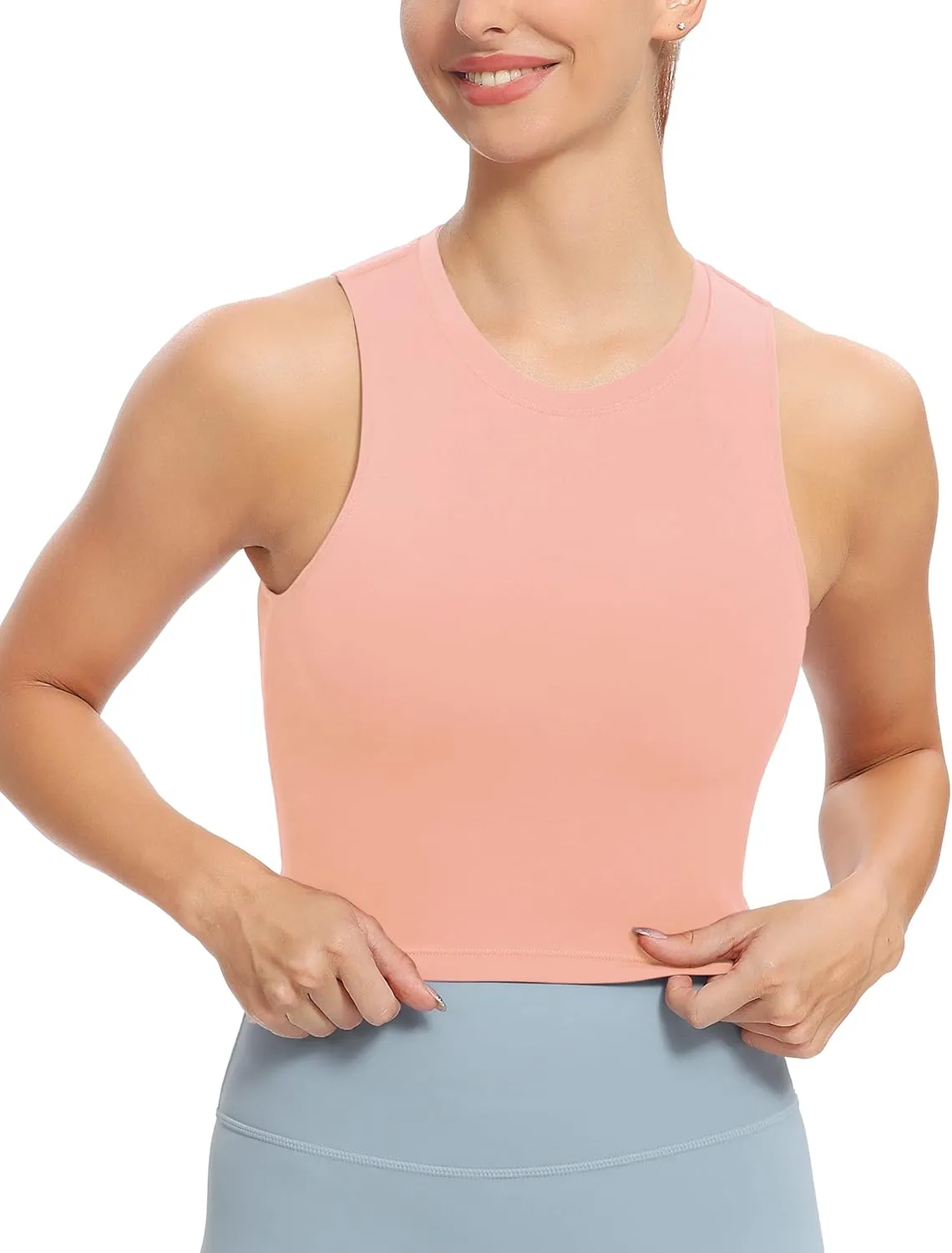 Natural Feelings Nudi Sports Bras for Women Removable Padded Yoga Tank Tops Sleeveless Fitness Workout Crop Tops