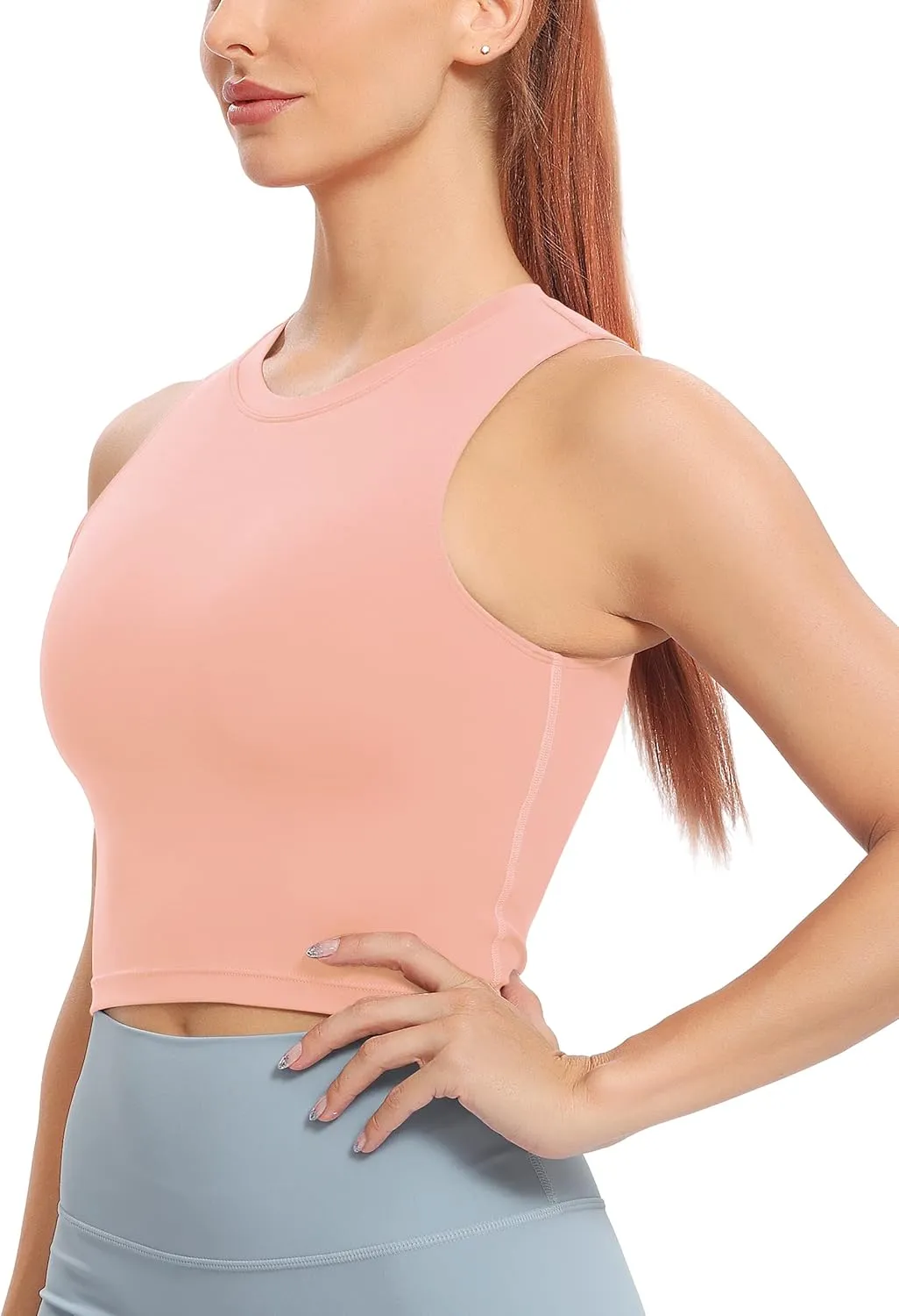 Natural Feelings Nudi Sports Bras for Women Removable Padded Yoga Tank Tops Sleeveless Fitness Workout Crop Tops