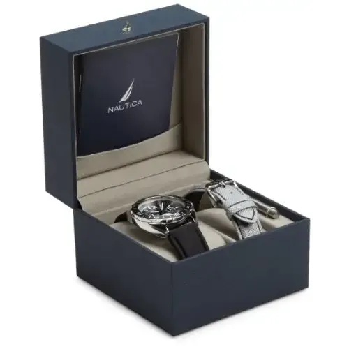 Nautica Men's Sport Ring Black Box Set Watch N09910G