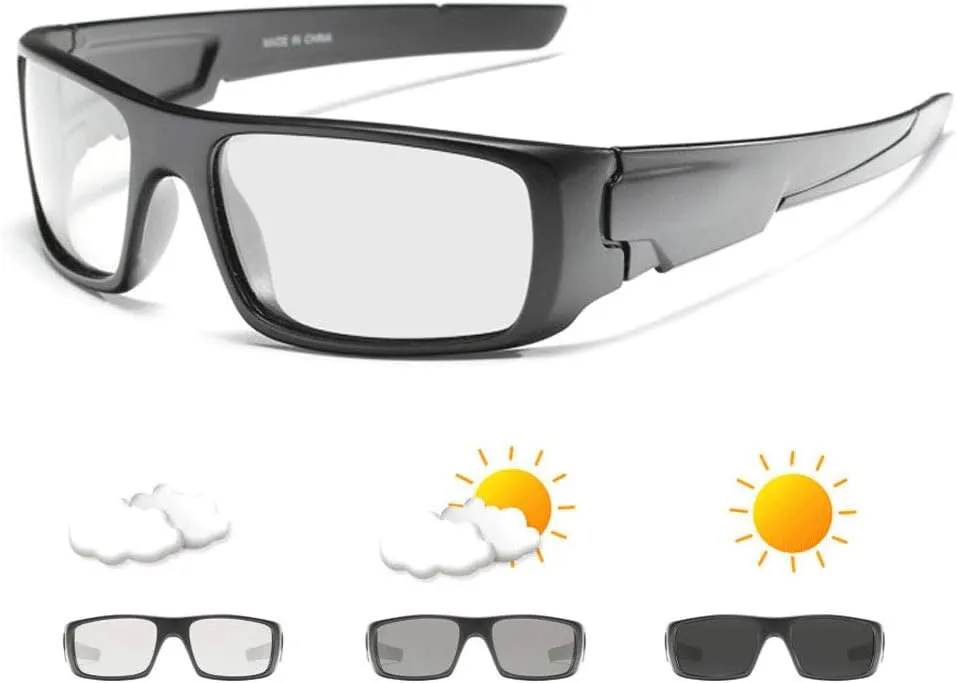 Photochromic Polarized Sunglasses for Men Women UV Protection Safety Cycling Outdoor Sport Glasses