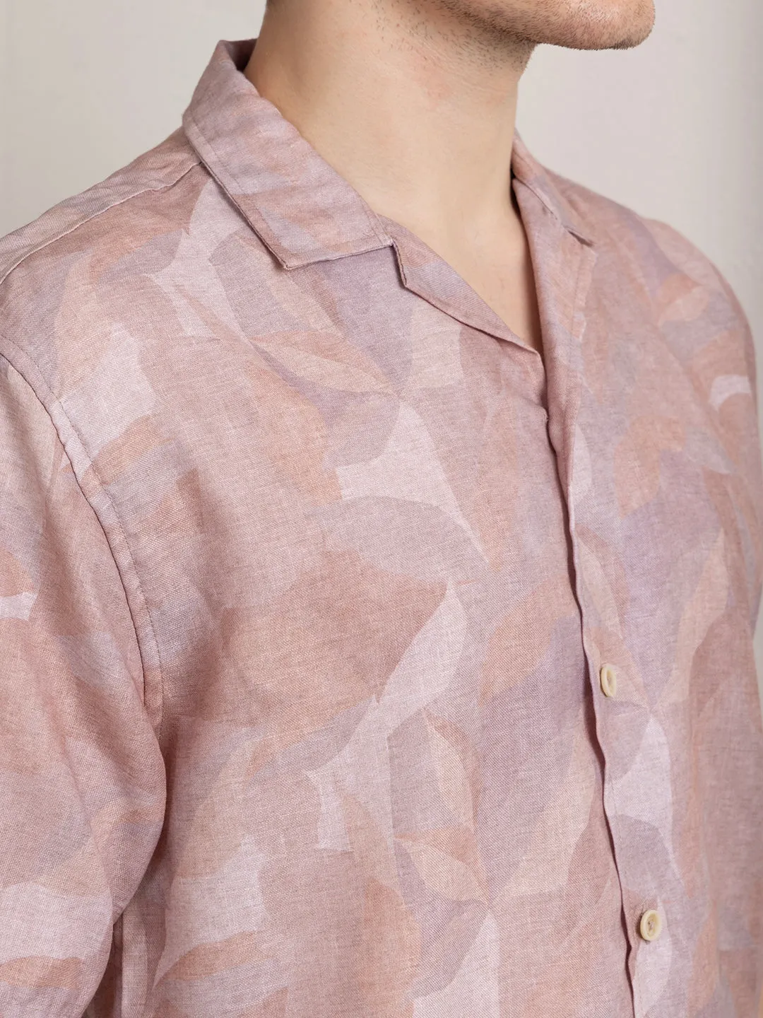 Pink Abstract Printed Resort Shirt