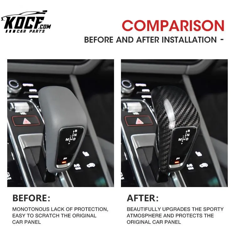 Real Carbon Fiber Car Interior Accessories Gear Shift Cover For Porsche Cayenne 2019 