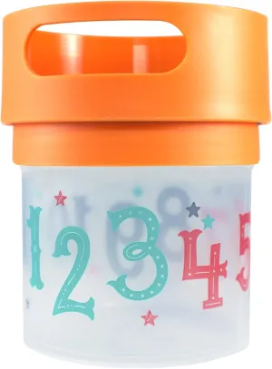Spill Proof Snack Cup Orange, 12 Ounce jar, Made in The USA