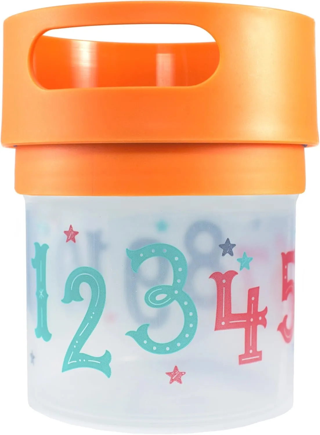Spill Proof Snack Cup Orange, 12 Ounce jar, Made in The USA